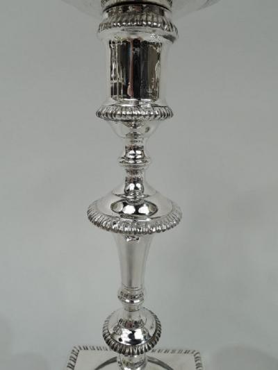 Traditional Georgian Style Sterling Silver Candlesticks