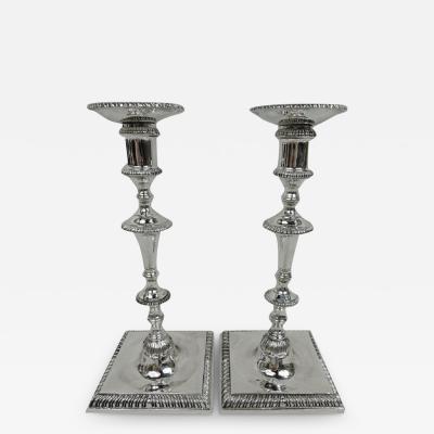 Traditional Georgian Style Sterling Silver Candlesticks