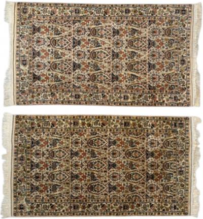 Traditional Handwoven Indian Wool Carpets India 1960s