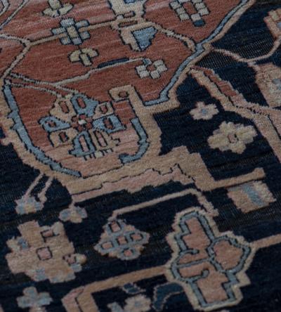 Traditional Handwoven Wool Persian Kashan Mohtasham Rug