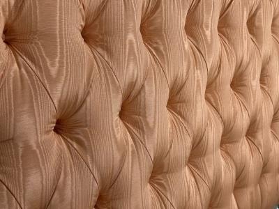 Traditional Kingsize Tufted Headboard Scalamandr Pink Silk USA 1960s
