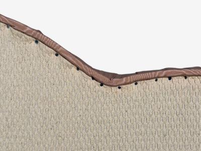 Traditional Kingsize Tufted Headboard Scalamandr Pink Silk USA 1960s