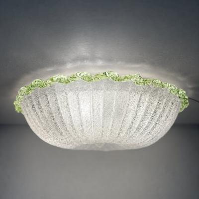 Traditional White Graniglia Budino Murano Glass Flush Mount in 70 Style