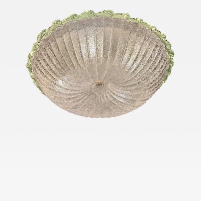 Traditional White Graniglia Budino Murano Glass Flush Mount in 70 Style