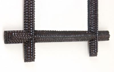 Tramp Art Rustic Wall Mirror Handcarved Austria circa 1880