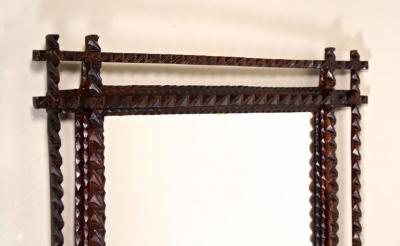 Tramp Art Rustic Wall Mirror Late 19th Century Austria circa 1880