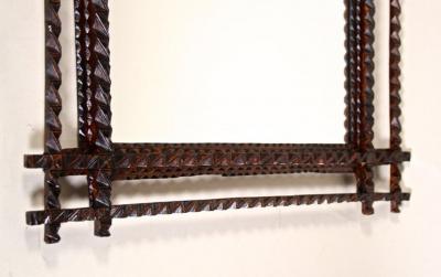 Tramp Art Rustic Wall Mirror Late 19th Century Austria circa 1880