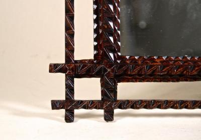 Tramp Art Rustic Wall Mirror Late 19th Century Austria circa 1880