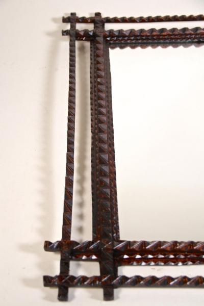 Tramp Art Rustic Wall Mirror Late 19th Century Austria circa 1880