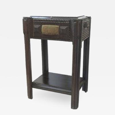 Tramp Art Sewing Stand Side Table