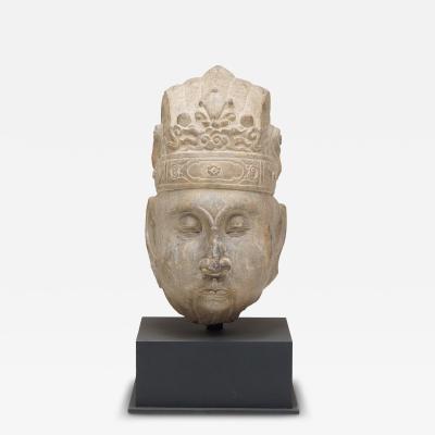 Tranquil Stone Bodhisattva Head