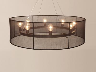 Transparent Open Weave Shade Metal Chandelier