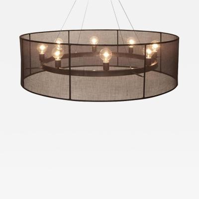 Transparent Open Weave Shade Metal Chandelier