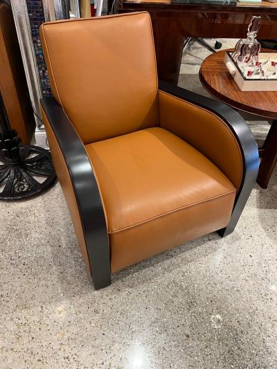 Travail Francais Art Deco Pair of Club Chairs in the style of Jacques Adnet