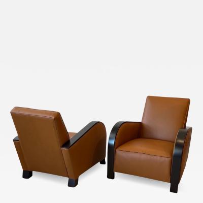 Travail Francais Art Deco Pair of Club Chairs in the style of Jacques Adnet