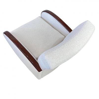 Travail Francais Art Deco Rosewood and Boucle Club Chair