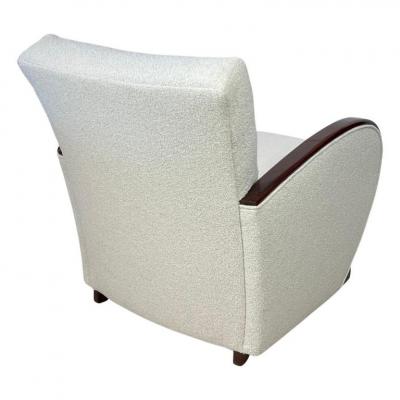 Travail Francais Art Deco Rosewood and Boucle Club Chair