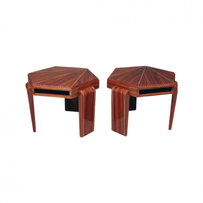 Travail Francais Pair of Art Deco Side Tables