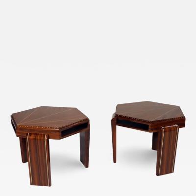 Travail Francais Pair of Art Deco Side Tables