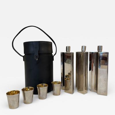 Travel Bar Set with Flasks and Cups 1970s