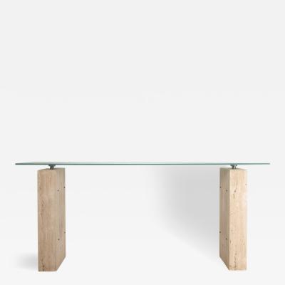 Travertine Console Table