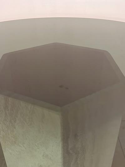 Travertine Smoked Glass Dining Table