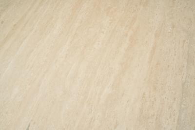 Travertine and Wood Coffee Table France 1970s