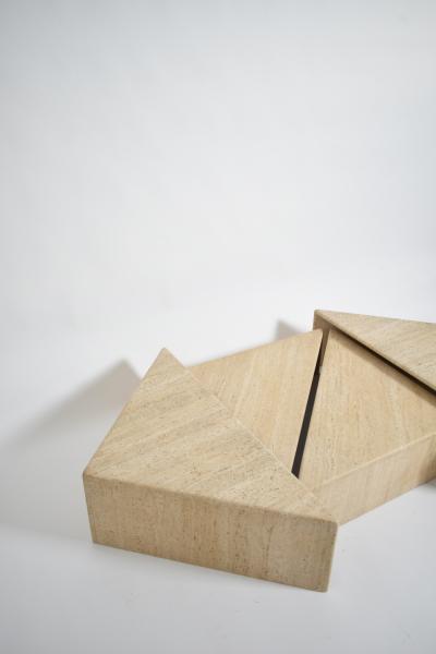 Travertine modular coffee table 1970s 