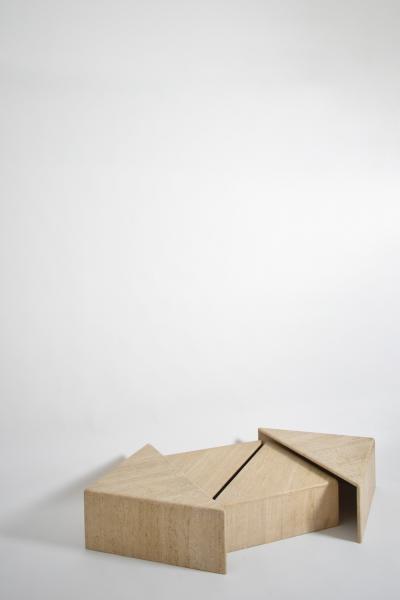 Travertine modular coffee table 1970s 