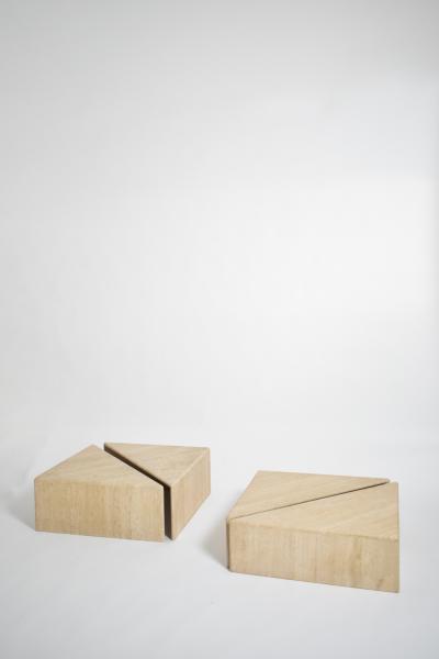 Travertine modular coffee table 1970s 