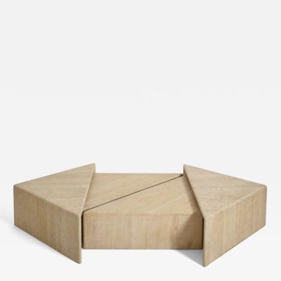 Travertine modular coffee table 1970s 