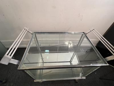 Treitel Gratz Treitel Gratz RARE MODERNIST ART DECO CHROME GLASS BAR CART BY TREITEL GRATZ