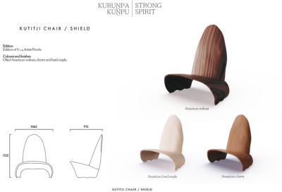 Trent Jansen Kutitji Chair Shield in collaboration with Errol Evans 2023