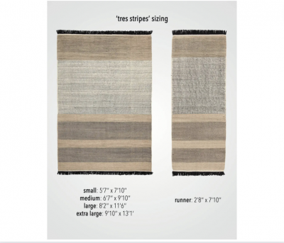 Tres Stripes Hand Loomed Rug for Nanimarquina