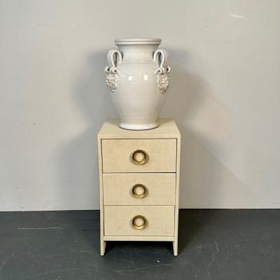 Tri Handle Large White Ceramic Jug Vase Pottery