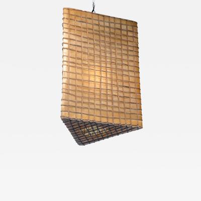 Triangular Fiberglass Wicker Pendant Lamp