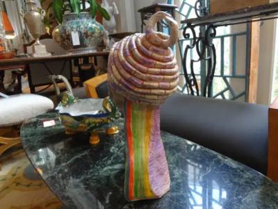 Tribal Style Clay Bust Sculpture