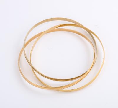 Tricolor18 k Gold Rolling French Bangles