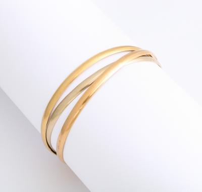 Tricolor18 k Gold Rolling French Bangles