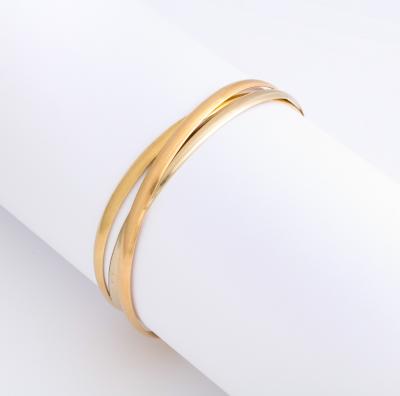 Tricolor18 k Gold Rolling French Bangles