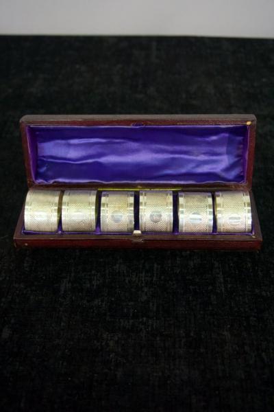Triple Plated Silver Engravable Napkin Rings with Presentation Case