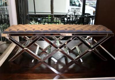 Triple Silver Trim Mirrored X Band Bench