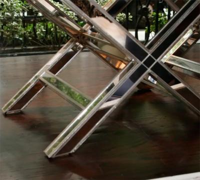 Triple Silver Trim Mirrored X Band Bench