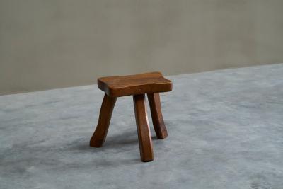 Tripod Stool in Solid Oak France 1950s