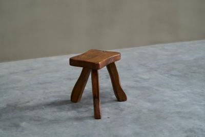 Tripod Stool in Solid Oak France 1950s