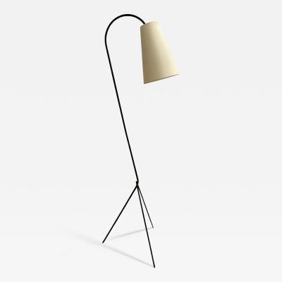 Tripod floor lamp with adjustable cone shade Paris France circa 1950