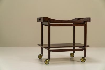 Trolley In Solid Wood Finished With Mahogany Veneer Italy 1960s