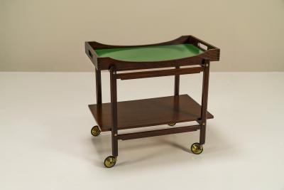 Trolley In Solid Wood Finished With Mahogany Veneer Italy 1960s