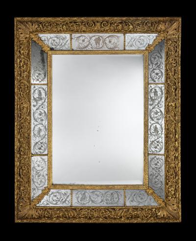 Truly Regal Rare Large Scale 17th Century Giltwood Mirror