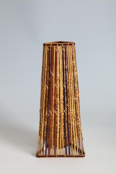 Tsujimura Ichiro Bamboo Shower Triangular Flower Basket T 3491 